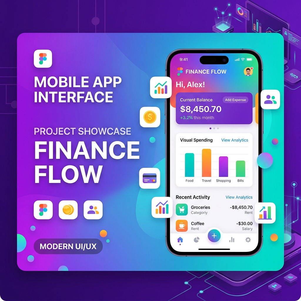 Captura del proyecto de diseño de app móvil TaskFlow